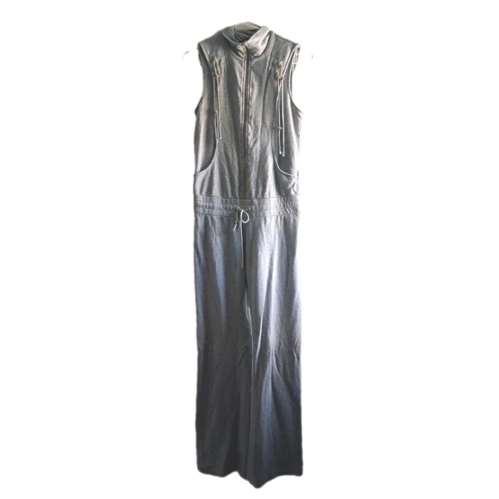 Vintage Y2K Juicy Couture Hooded Pants Romper Jumpsuit Gray Xs/S Tall